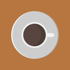 Cup of coffee icon isolated on white background. Vector illustration.