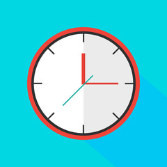Clock Flat Icon isolated on white background. Vector illustration.
