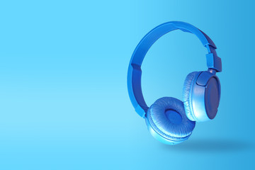 Blue headphones isolated