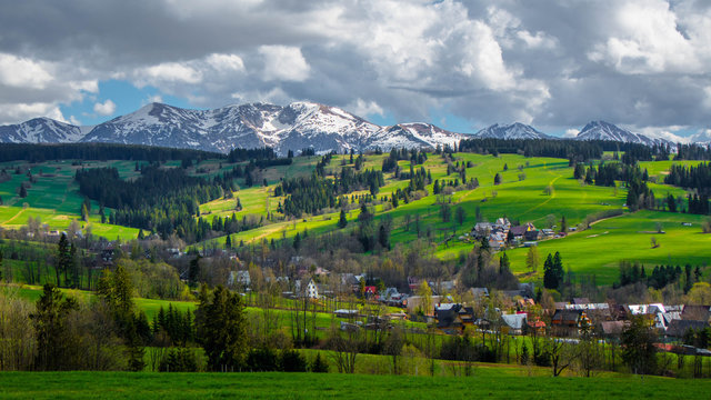 Panorama na Tatry z Dzianisza - z Magury Witowskiej
