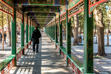 Paseo techado en Palacio de Invierno, Beijing, China