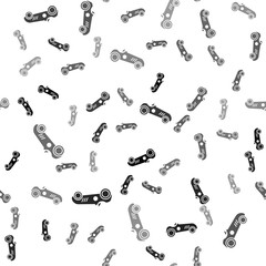 Black Vintage sport racing car icon isolated seamless pattern on white background.  Vector Illustration
