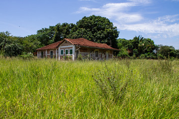 Fototapeta na wymiar Old train station - Estação Manoel Brandão - Campo Grande - Mato Grosso do Sul - Brazil