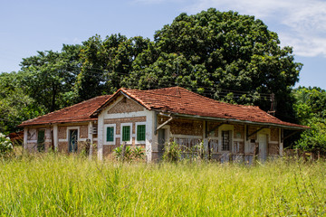Fototapeta na wymiar Old train station - Estação Manoel Brandão - Campo Grande - Mato Grosso do Sul - Brazil