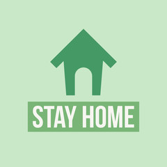 Stay home message written on abstract background with colorful house symbol, quarantine concept, graphic design illustration wallpaper