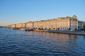 Fototapeta na wymiar View Winter Palace in Saint Petersburg from Neva river. Russia