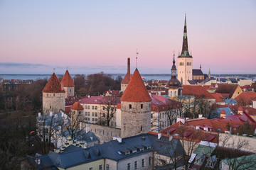 Panorama of the old town of Tallinn, Estonia