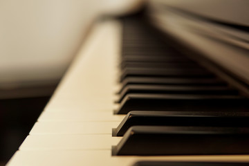 Close-up of piano keyboard