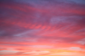 Fototapeta premium Beautiful sky with multicolored clouds at sunset
