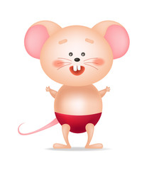 Merry Christmas and Happy New Year, mouse year, 2020, celebration banner, realistic mouse, funny character