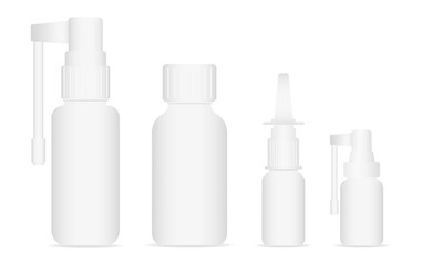 Realistic medical bottles and sprays