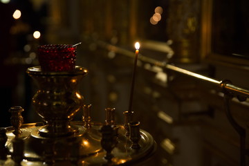 background of candles in christian orthodox church