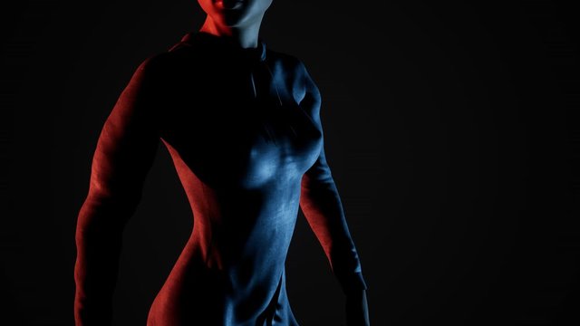 Sexy woman's breasts and nipples through the elegant hoody