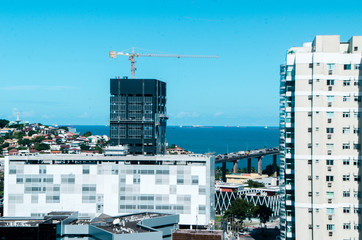 construction site with crane