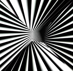 Obraz premium ILLUSTRAZIONE 3D ASTRATTA DI LINEE BIANCHE E NERE ILLUSIONE OTTICA 