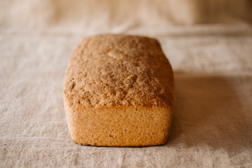 Rustic homemade baked bread. Organic and healthy food.  
