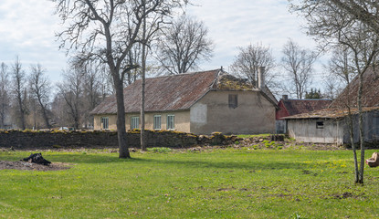 old farm style building estonia europe