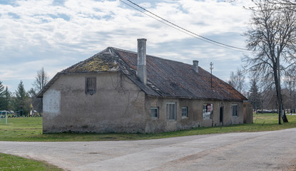 Fototapeta na wymiar old farm style building estonia europe