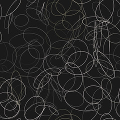 Scribble ink pen strokes effect seamless pattern.