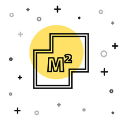 Black line House plan icon isolated on white background. Random dynamic shapes. Vector Illustration