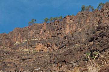 Cliff in The Nublo Rural Park. Mogan. Gran Canaria. Canary Islands. Spain.
