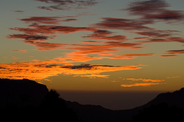 Southwest of the Gran Canaria island at sunset. Gran Canaria. Canary Islands. Spain.