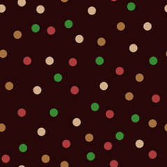 Seamless dark pattern with hand drawn dots. Cool vector