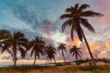 tropical sunset Anguilla island Caribbean sea