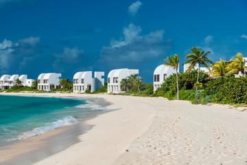 tropical panorama island of Anguilla Caribbean sea - obrazy, fototapety, plakaty