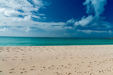 tropical panorama island of Anguilla Caribbean sea