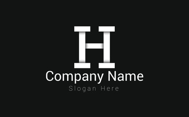 Letter H Logo Design. Creative letter H vector icon with business card template.