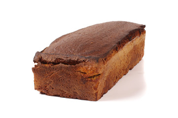 Rye dark bread isolated on the white