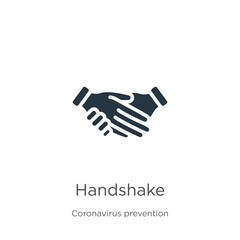 Handshake icon vector. Trendy flat handshake icon from Coronavirus Prevention collection isolated on white background. Vector illustration can be used for web and mobile graphic design, logo, eps10