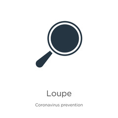 Loupe icon vector. Trendy flat loupe icon from Coronavirus Prevention collection isolated on white background. Vector illustration can be used for web and mobile graphic design, logo, eps10