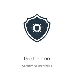 Protection icon vector. Trendy flat protection icon from Coronavirus Prevention collection isolated on white background. Vector illustration can be used for web and mobile graphic design, logo, eps10