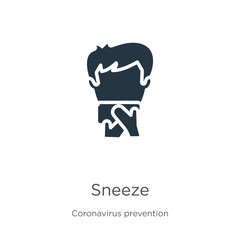 Sneeze icon vector. Trendy flat sneeze icon from Coronavirus Prevention collection isolated on white background. Vector illustration can be used for web and mobile graphic design, logo, eps10