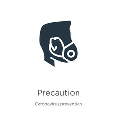 Precaution icon vector. Trendy flat precaution icon from Coronavirus Prevention collection isolated on white background. Vector illustration can be used for web and mobile graphic design, logo, eps10