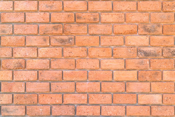 Red color brick wall for brickwork background design