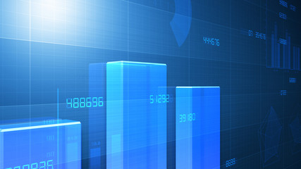 Business Economy Data Graph finance Chart Bar Growth Success 3D illustration background