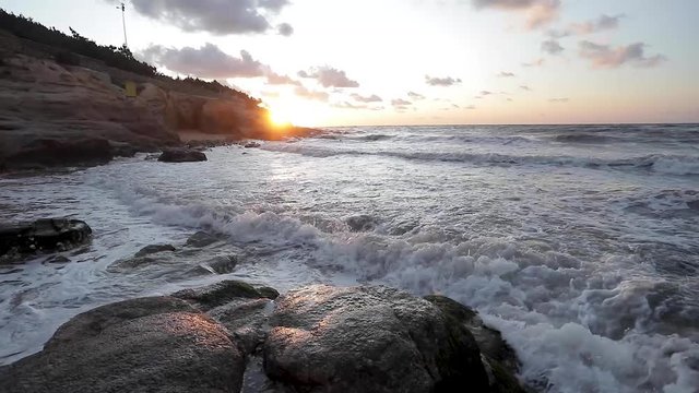 Amazing sunset over the beach