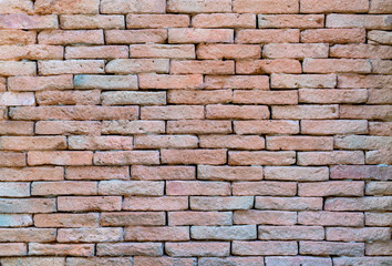 Red color brick wall for brickwork background design