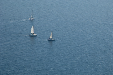 Fototapeta premium Sailing regatta in the coast of Mogan. Gran Canaria. Canary Islands. Spain.