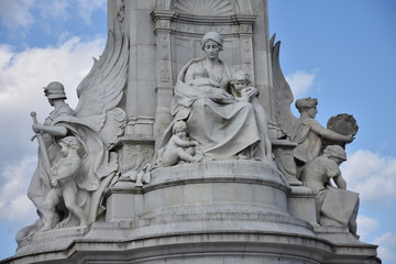 The Victoria Memorial is a monument to Queen Victoria, located at the end of The Mall in London, and designed and executed by the sculptor (Sir) Thomas Brock. Designed in 1901.
