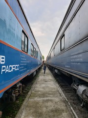 Obraz premium Danza entre trenes