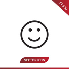 Fototapeta premium Happy smile vector icon in modern design style for web site and mobile app