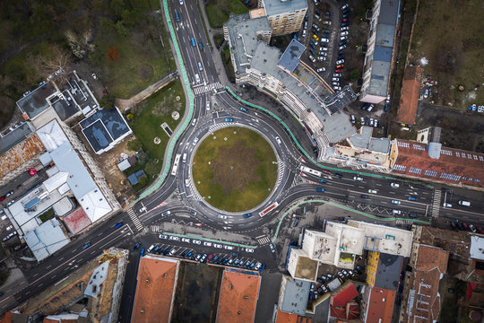 Circle road view from above