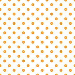 Seamless pattern of isolated slices of orange. Wallpaper for background, design and packaging.