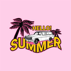 summer sale poster.  Hello Summer illustration. 