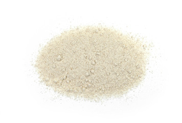 Fototapeta na wymiar Pile of integral spelt wheat flour isolated on white background