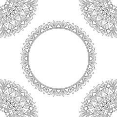 Background with floral mandalas, coloring book, vector illustration
